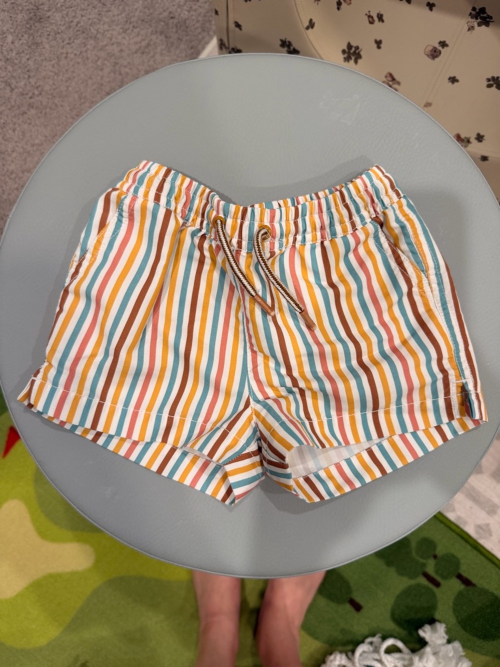 Zara Baby | Striped Multicolor Drawstring Swim Shorts